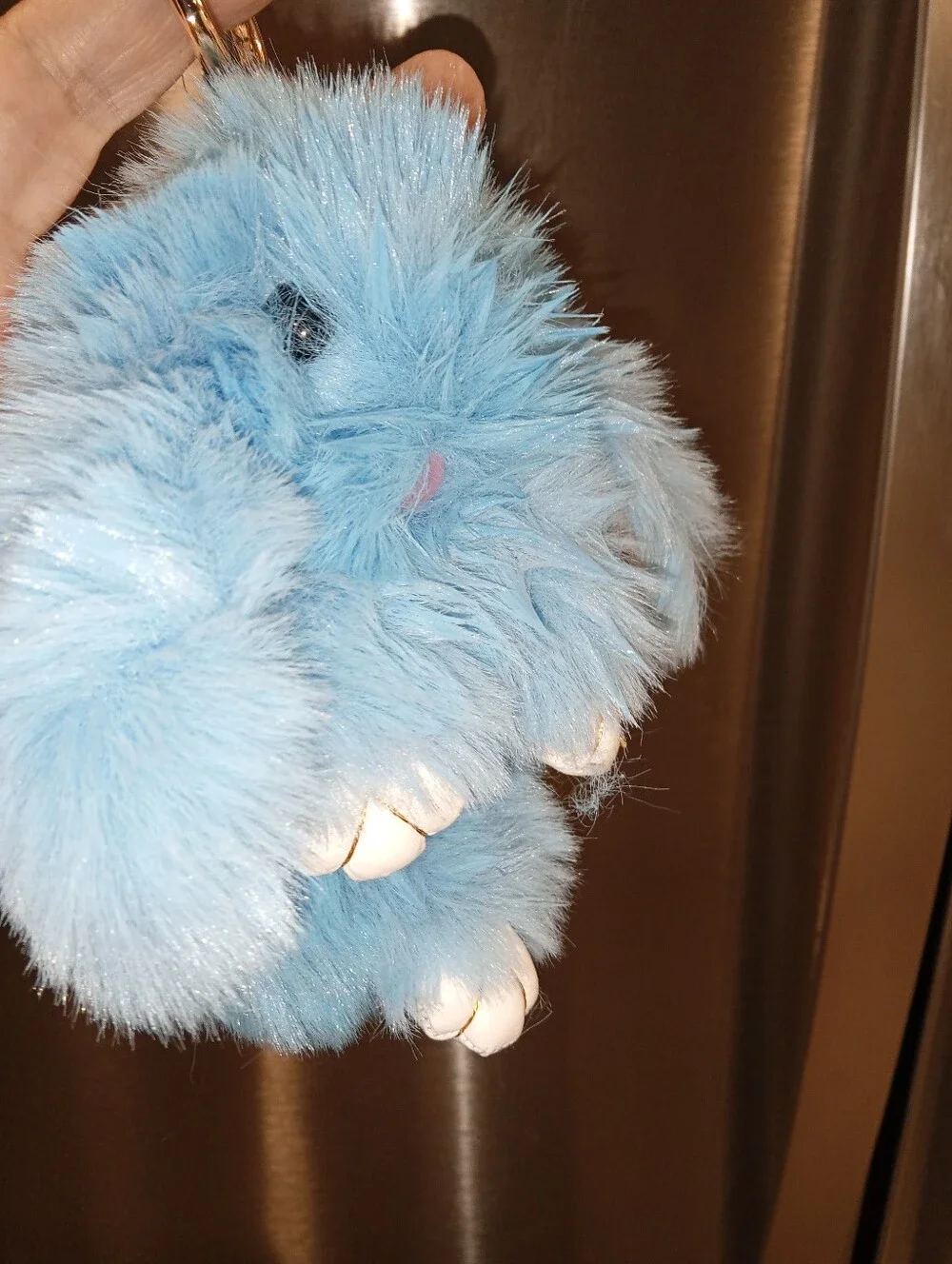 Blue Plush Bunny Keychain